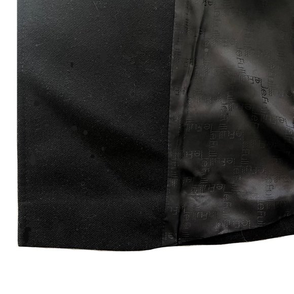 LeFull Black Wool / Cashmere Coat with Ruffle Collar Size 6 - Picture 10 of 12